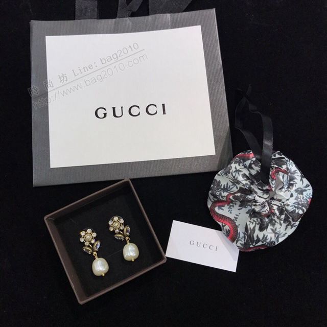 GUCCi飾品 古馳施華洛世奇水晶耳環 925純銀針 Gucci蜜蜂耳釘  zgbq1051